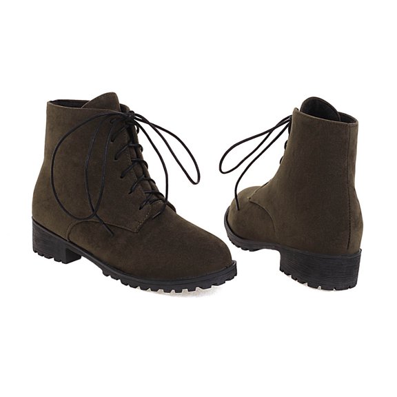 OKBOP Women's Low-Heeled Mid Calf Boots-Warm Wide Calf Boots for Women Fashion Non Slip Shoes for Women Winter Waterproof Christmas Womens Boots Clearance