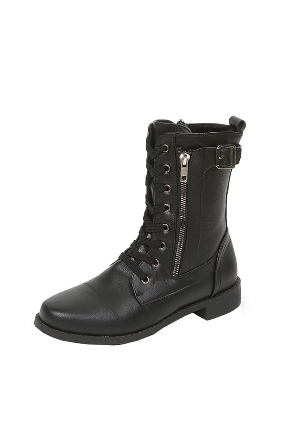 Women's Low-Heeled Mid Calf Boots-Winter Christmas Fashion Warm Dress Shoes for Women Duck Red Thigh High Boots Zipper Womens Boots Clearance