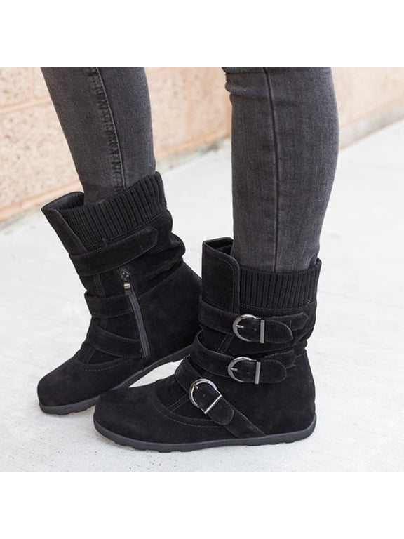 Women's Low-heeled Ankle Boots-Christmas Zipper Dress Shoes for Women Pink Boots for Women Winter Warm Fashion Lug Sole Womens Boots