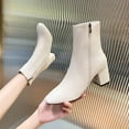 thumbnail image 1 of OKBOP Women's Middle Ankle Boots-Duck Zipper Winter Christmas Retro Warm Purple Boots Womens Shoes Womens Boots Clearance, 1 of 8
