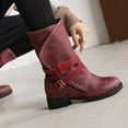thumbnail image 1 of OKBOP Women's Middle Mid Calf Boots-Chelsea Winter Warm Christmas Dress Shoes for Women Womens Boots Mid Calf Fashion Womens Boots, 1 of 4