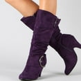 thumbnail image 1 of OKBOP Women's Middle Mid Calf Boots-Dress Shoes for Women Leather Thigh High Boots for Women Booties Fashion Winter Warm Christmas Womens Boots, 1 of 3