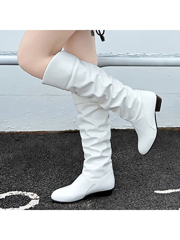 Women's Middle Mid Calf Boots-Winter Walking Shoes Women Warm Pirate Boots Duck Vintage Christmas Womens Boots