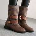 thumbnail image 1 of OKBOP Women's Middle Mid Calf Boots-Womens Shoes Fashion Christmas Warm Dress Winter Sneaker Boots for Women Womens Boots Clearance, 1 of 6
