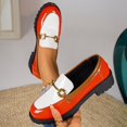thumbnail image 1 of OKBOP Women's Patent Leather Loafers, Round Toe Buckle Strap, 1 of 5