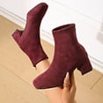 thumbnail image 1 of OKBOP Women's Platform Boots Round Toe Zip-Up Stability Foam Cushioning Wine Stylish Women's Boots Sizes 40, 1 of 5
