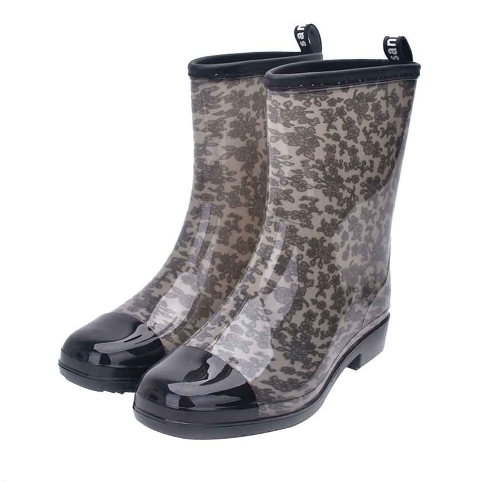 OKBOP Women's Rain Boots-Christmas Fashion Lace-Up Womens Shoes Warm Winter Ankle Rain Boots for Women Womens Boots Clearance