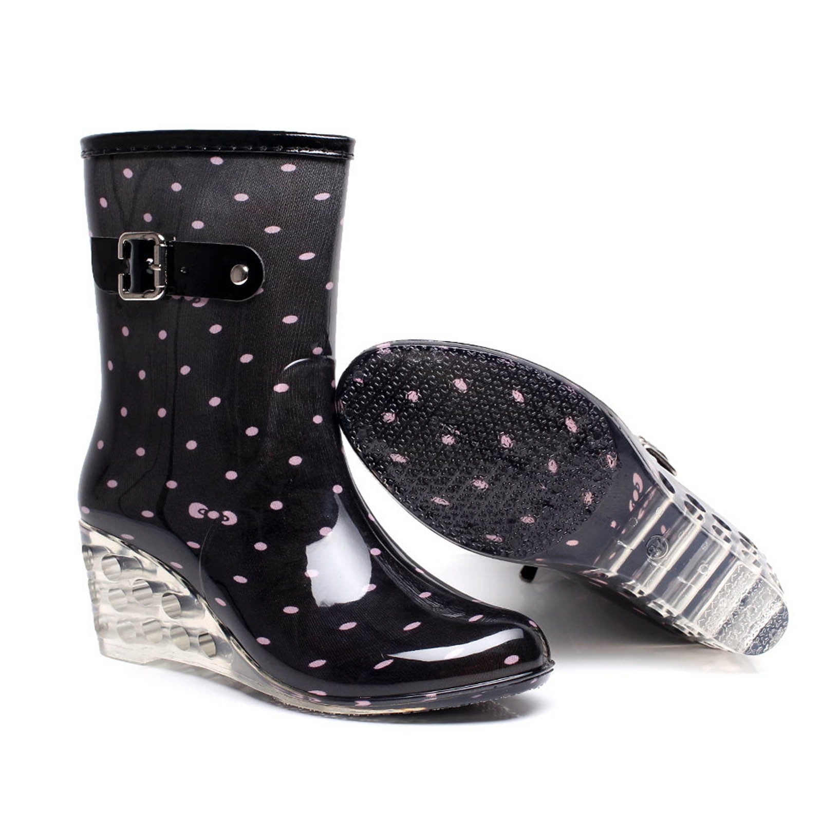 OKBOP Women's Rain Boots-Knee High Christmas Womens Shoes Rubber Boots Fashion Zipper Warm Winter Womens Boots Clearance