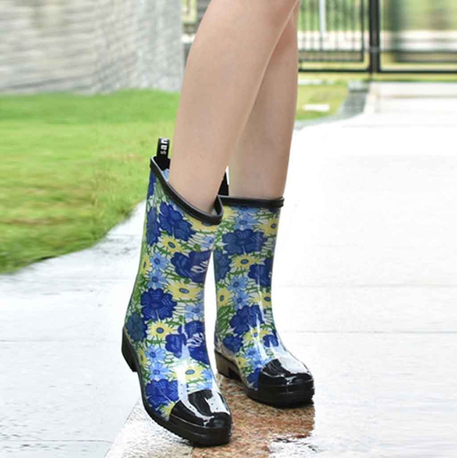OKBOP Women's Rain Boots-Wide Calf Cowboy Boots Women Chukka Warm Winter Christmas Womens Shoes Fashion Womens Boots