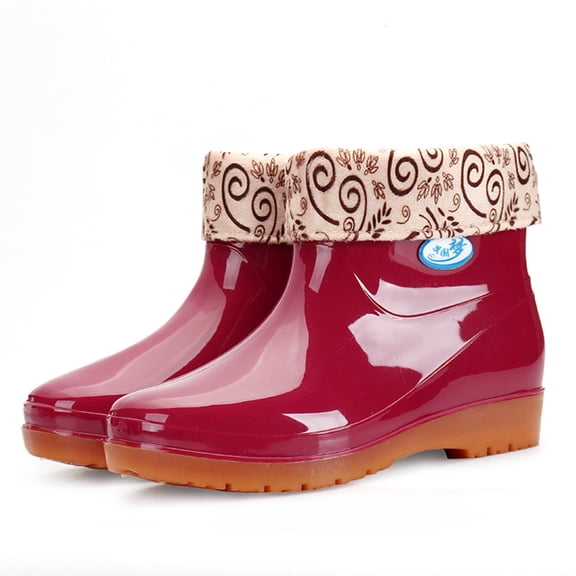 OKBOP Women's Rain Boots-Womens Shoes Christmas Womens Cowboy Boots Warm Vintage Winter Waterproof Womens Boots