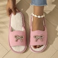 thumbnail image 1 of OKBOP Women's Slides Open Toe Slip-On Memory Foam Flat Heel Bow Decor Shoes, 1 of 5