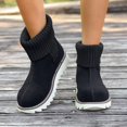thumbnail image 1 of OKBOP Women's Slip-On Boots Round Toe Pull-On Foam Cushioning Block Heel Black Stylish Women's Boots Sizes 36, 1 of 5