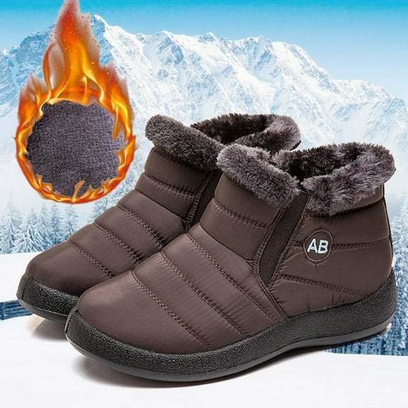 OKBOP Women's Snow Boots-Winter Non Slip Shoes for Women Kids Boots Mid Calf Vintage Warm Christmas Womens Boots Clearance