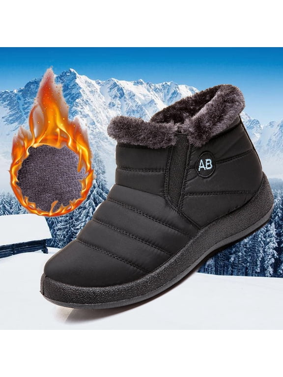 Women's Snow Boots-Winter Vintage Warm Rain Christmas Black Knee High Boots for Women Womens Shoes Womens Boots