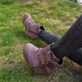 thumbnail image 1 of OKBOP Women's Wedges Shoes-Wide Calf Womens Work Boots Christmas Dress Shoes for Women Winter Warm Retro Womens Boots Clearance, 1 of 7