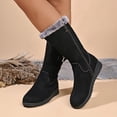 thumbnail image 1 of OKBOP Women's Winter Boots Mid-Calf Zip-Up Faux Fur Trim Insulated Chunky Sole Warm Cozy 36, 1 of 5