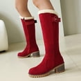 thumbnail image 1 of OKBOP Women's Winter Boots Suede Fur Lined Lug Sole Knee High Warm Snow Boots, 1 of 5