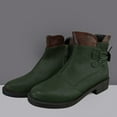 thumbnail image 1 of OKBOP Womens Chunky Heel Ankle Boots-Booties Chelsea Womens Dress Boots Zipper Round Toe Christmas Vintage Winter Boots for Women Green, 1 of 5