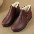 thumbnail image 1 of OKBOP Womens Heeled Ankle Boots-Christmas Chelsea Leather Booties Wide Width Boots for Women Causal Winter Boots for Women Clearance Red, 1 of 9