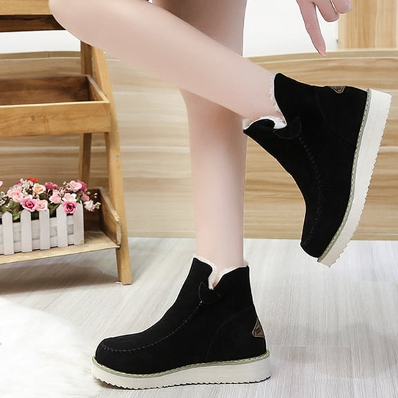 OKBOP Womens Heeled Ankle Boots-Ladies Boots Booties Chelsea Snow Boots Christmas Vintage Winter Boots for Women Black
