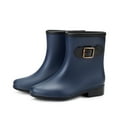 thumbnail image 1 of OKBOP Womens Heeled Mid-Calf Boots-Black Ankle Boots for Women Christmas Rain Boots Causal Winter Boots for Women Clearance Blue, 1 of 4