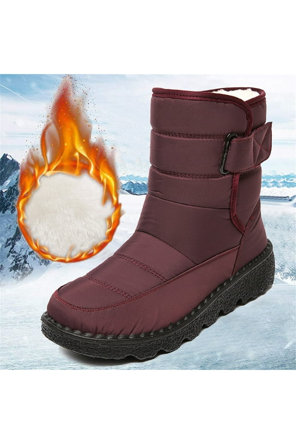 Womens Heeled Mid-Calf Boots-Snow Boots Sock Boots for Women Christmas Fashion Winter Boots for Women Clearance Red