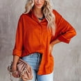 thumbnail image 1 of OKBOP Womens Plus Size Tops,Fashion Print Casual Long Sleeve Turndown Collar Button Shirt Red Blouse Purple Shirt for Women, 1 of 9