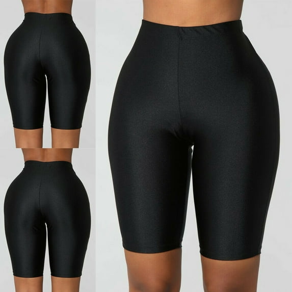 OKBOP Womens Shorts Athletic- Black Activewear Slim-Leg Sport Biker Shorts Active Fit Workout Bottoms