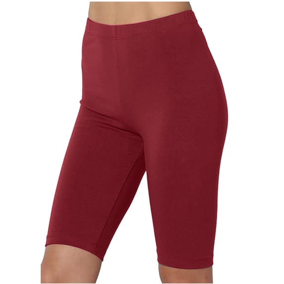 OKBOP Womens Shorts Athletic- Red Active Fit Slim-Leg Activewear Biker Shorts Sport Workout Bottoms