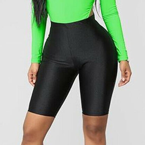OKBOP Womens Shorts Black Active Fit Slim-Leg Activewear Biker Shorts Workout Bottoms