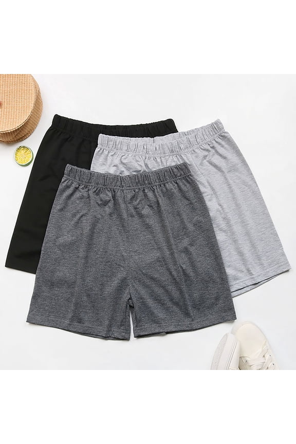 Womens Shorts Black Elastic Waist Activewear Wide-Leg Active Fit Shorts