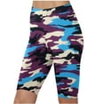 thumbnail image 1 of OKBOP Womens Shorts Clearance Blue Slim-Leg Activewear Biker Shorts Camouflage Active Fit Workout Bottoms, 1 of 3