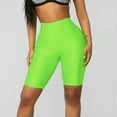 thumbnail image 1 of OKBOP Womens Shorts Clearance Green Slim-Leg Activewear Active Fit Biker Shorts Workout Bottoms, 1 of 9
