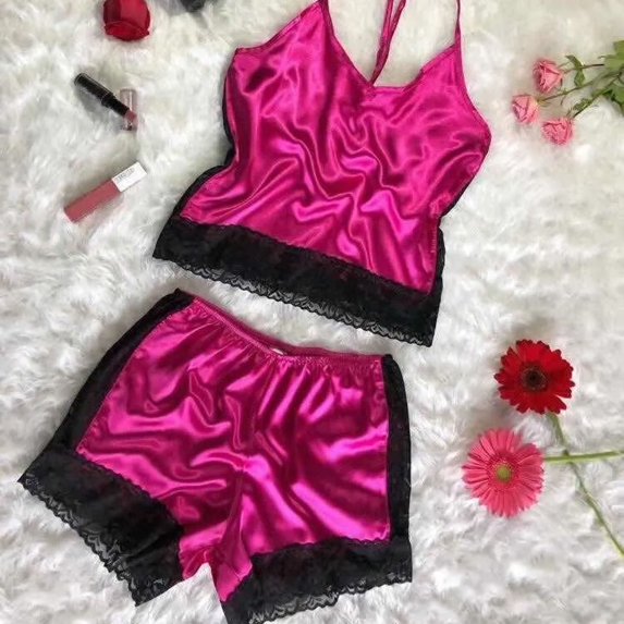 OKBOP Womens Shorts Pink Relaxed Fit Lace Casual Satin Slim-Leg Briefs Suit