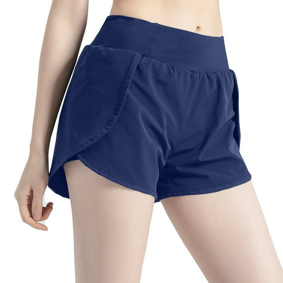 OKBOP Womens Shorts with Pockets Blue Wide-Leg Relaxed Fit Sport Casual Shorts