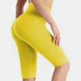thumbnail image 1 of OKBOP Womens Shorts with Pockets Yellow Skinny Slim-Leg High Waisted Yoga Pants Loungewear Workout Bottoms, 1 of 7