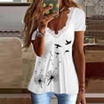 thumbnail image 1 of OKBOP Womens Work Tops,Fashion Summer V-Neck Lace Patchwork Short Sleeve Sexy Womens Long Sleeve Blouse Breast Cancer Shirt, 1 of 8