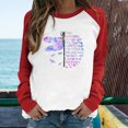 thumbnail image 1 of OKBOP Yoga Tops,Fashion Color Block Odonate Print Long Sleeve Casual T-Shirt Chiffon Blouses for Women Breast Cancer Shirt, 1 of 5