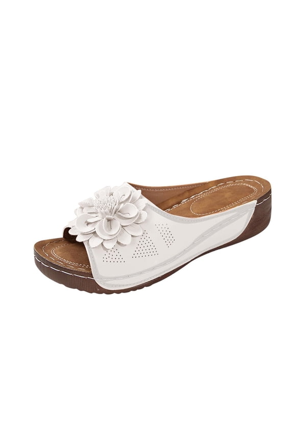 wedge Sandals Slide Slide wedge sandals for Women Open Toe Medium Arch Platform Mid Heel wedge sandals Arch Support Stability