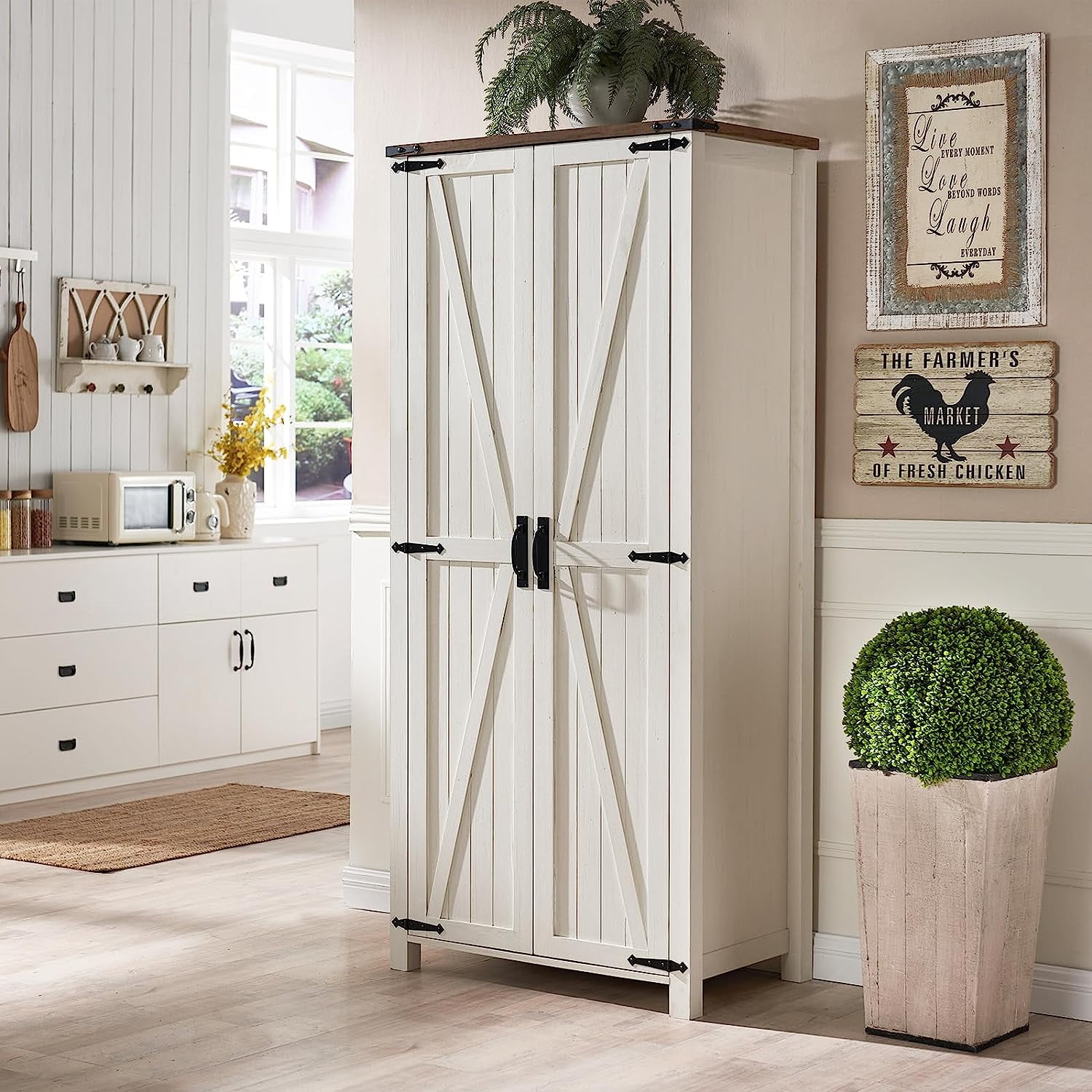 Tall barn door storage cabinet discount