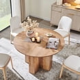 thumbnail image 1 of OKD 47” Round Dining Table for 4–6, Circle Kitchen Table with Cross Base, Round Dining Room Table for Dining Room, Kitchen, Living Room, Light Tree Knot, 1 of 5