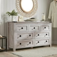 thumbnail image 1 of OKD Farmhouse 7 Drawers Dresser Storage Cabinet, Antique Brush White, 1 of 4