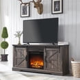 thumbnail image 1 of OKD Farmhouse Electric Fireplace TV Stand for TVs up to 65", Entertainment Center with Fireplace, Dark Rustic Oak, 1 of 7