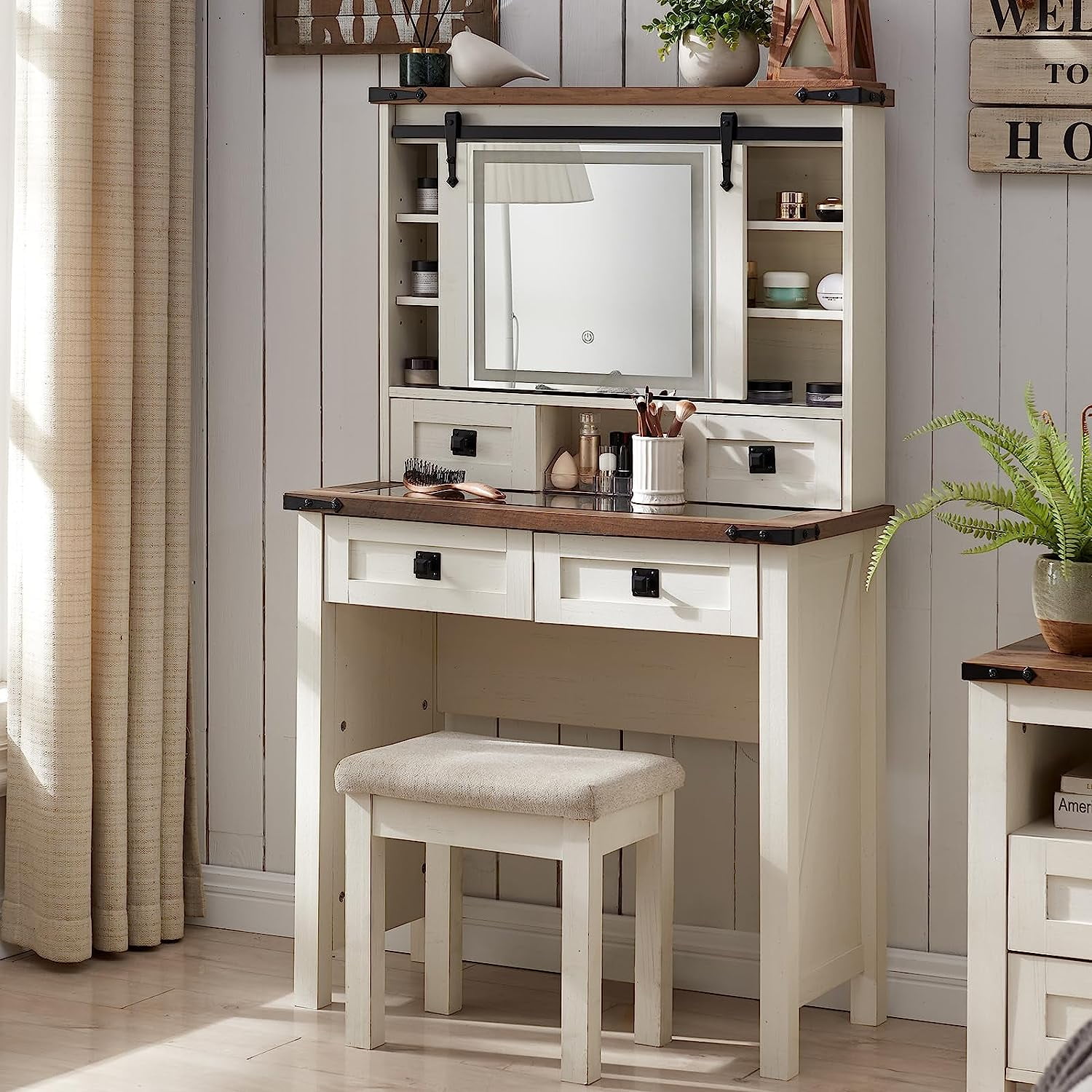 https://i5.walmartimages.com/seo/OKD-Farmhouse-Rustic-Vanity-Set-with-Sliding-Mirror-and-Lights-Makeup-Vanity-Table-Desk-for-Bedroom-4-Drawers-and-Adjustable-Shelves-White_201137b6-2bb1-4fbc-bf8e-abf04e7ac84f.802851dccab163d472be6344c0becdf7.jpeg