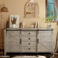 thumbnail image 1 of OKD Farmhouse Sideboard Buffet Cabinet with 4 Drawer Storage, Light Rustic Oak, 1 of 1