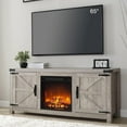 thumbnail image 1 of OKD Farmhouse TV Stand with Fireplace for 65 inch TV, Entertainment Center with Fireplace & doors for Living Room, Light Rustic Oak, 1 of 7
