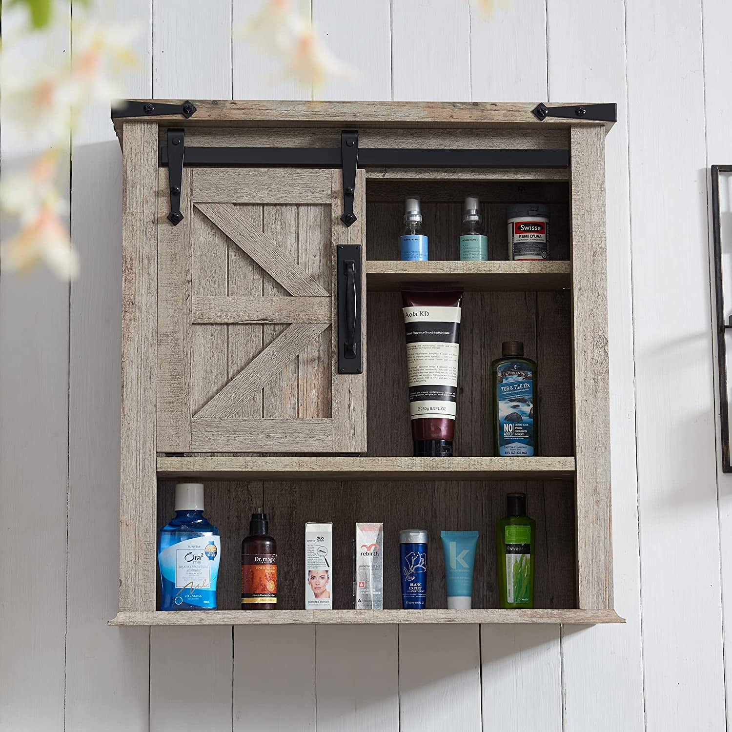 OKD Farmhouse Medicine Cabinet Storage Organizer Wall Mount Bathroom ...