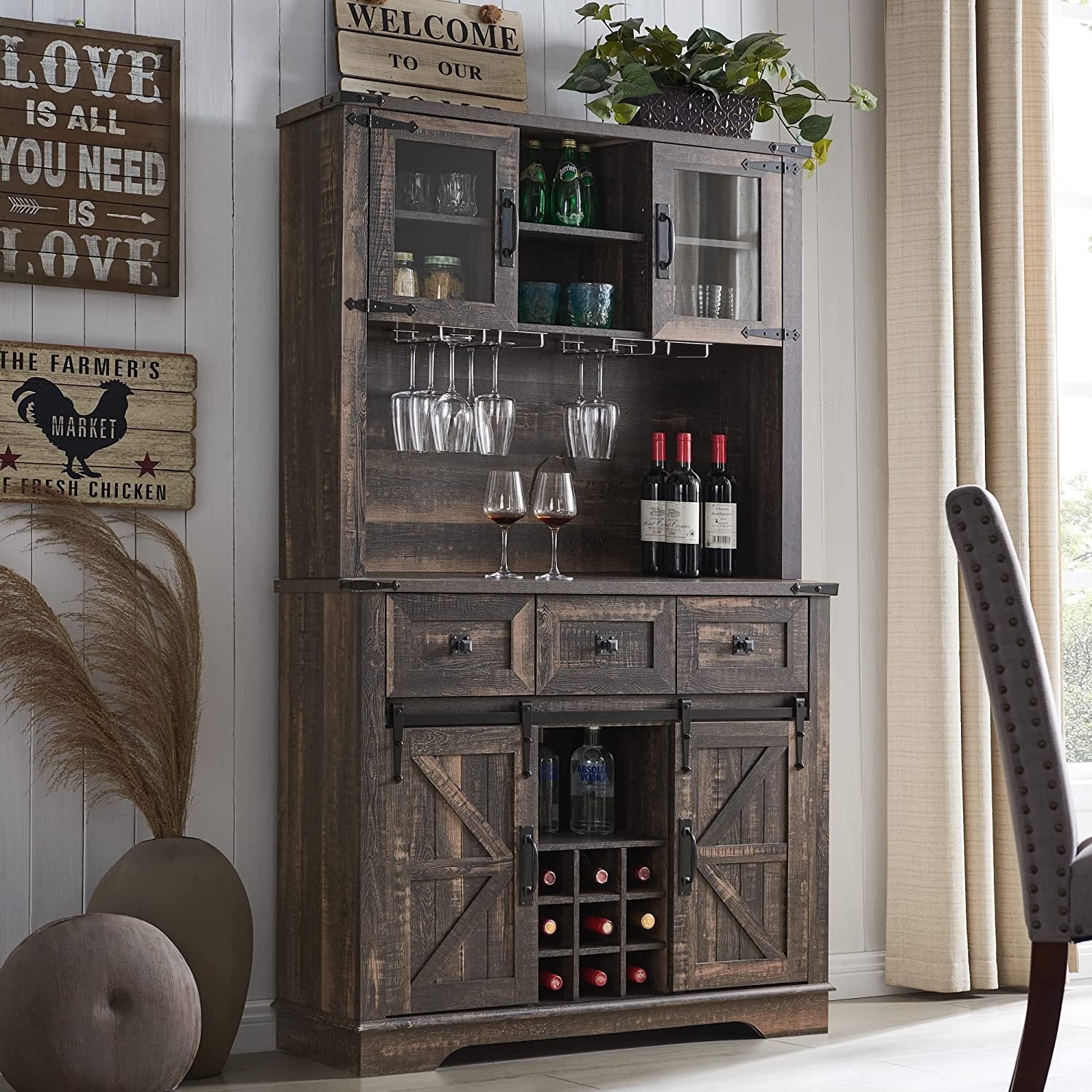 Rustic home bar cabinet discount