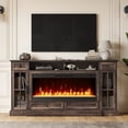 thumbnail image 1 of OKD TV Stand with Fireplace for 80 inch TVs, Farmhouse Entertainment Center with Storage, Dark Rustic Oak, 1 of 7