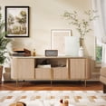 thumbnail image 1 of OKD 70" Modern Fluted TV Stand for TVs up to 80", Mid-Century Wooden Entertainment Center for Living Room - Natural Oak, 1 of 8